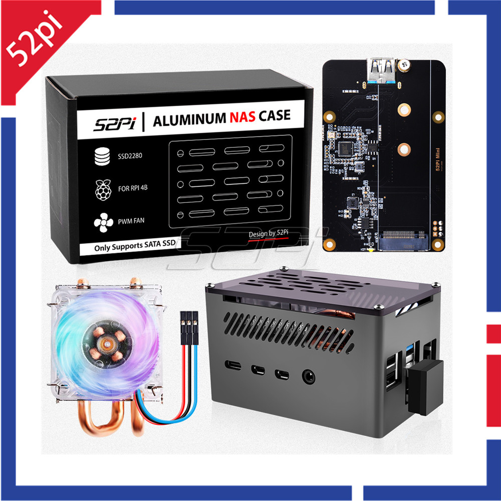 Argon One V3 M.2 Nvme Case - 52pi Raspberry Pi 4 Case Aluminium