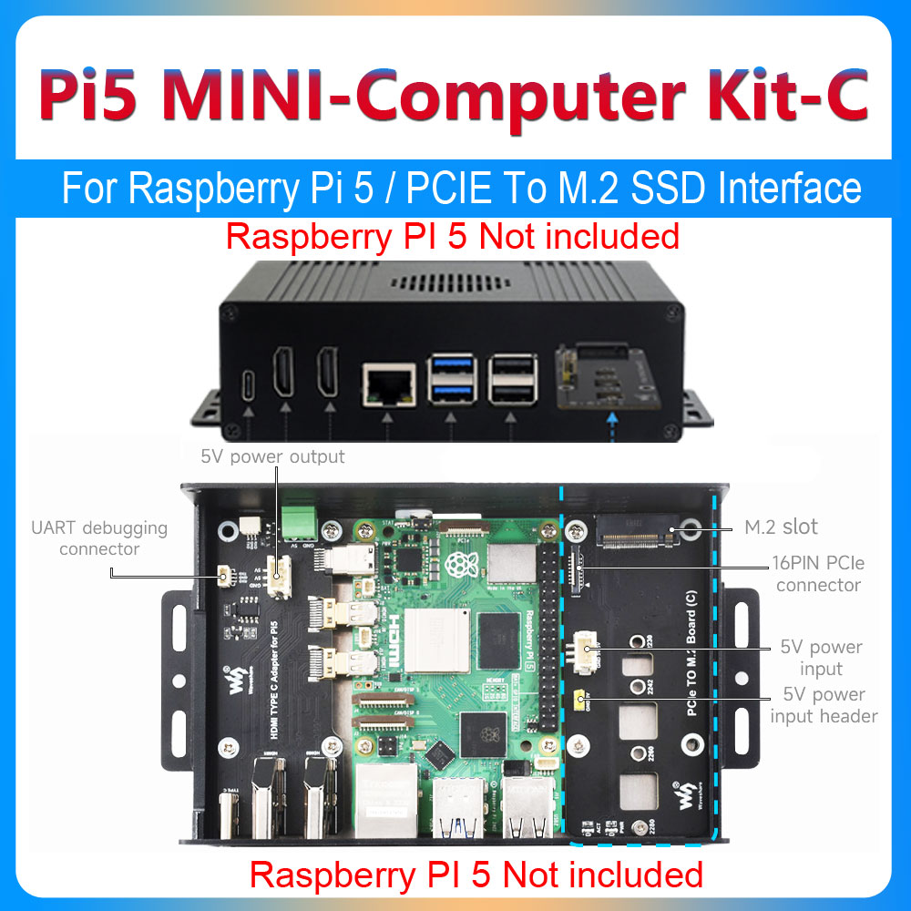 Argon One V3 M.2 Nvme Case - Raspberry Pi 5-boxbehuizing Kit-C PCIe naar